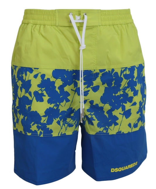 Blau Grün Logo Print Männer Beachwear Shorts Bademode