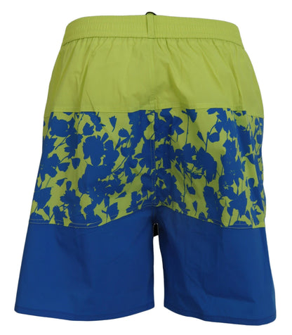 Blau Grün Logo Print Männer Beachwear Shorts Bademode