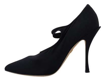 Schwarze Socken Stretch Crystal Pumps Schuhe