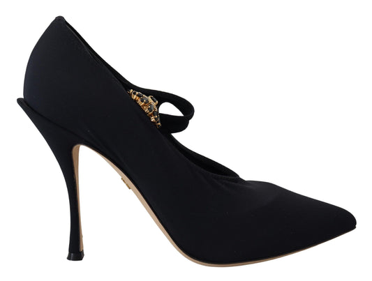 Schwarze Socken Stretch Crystal Pumps Schuhe
