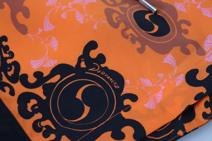 Orange Schwarz Bedruckte Herren Strandbekleidung Shorts Bademode