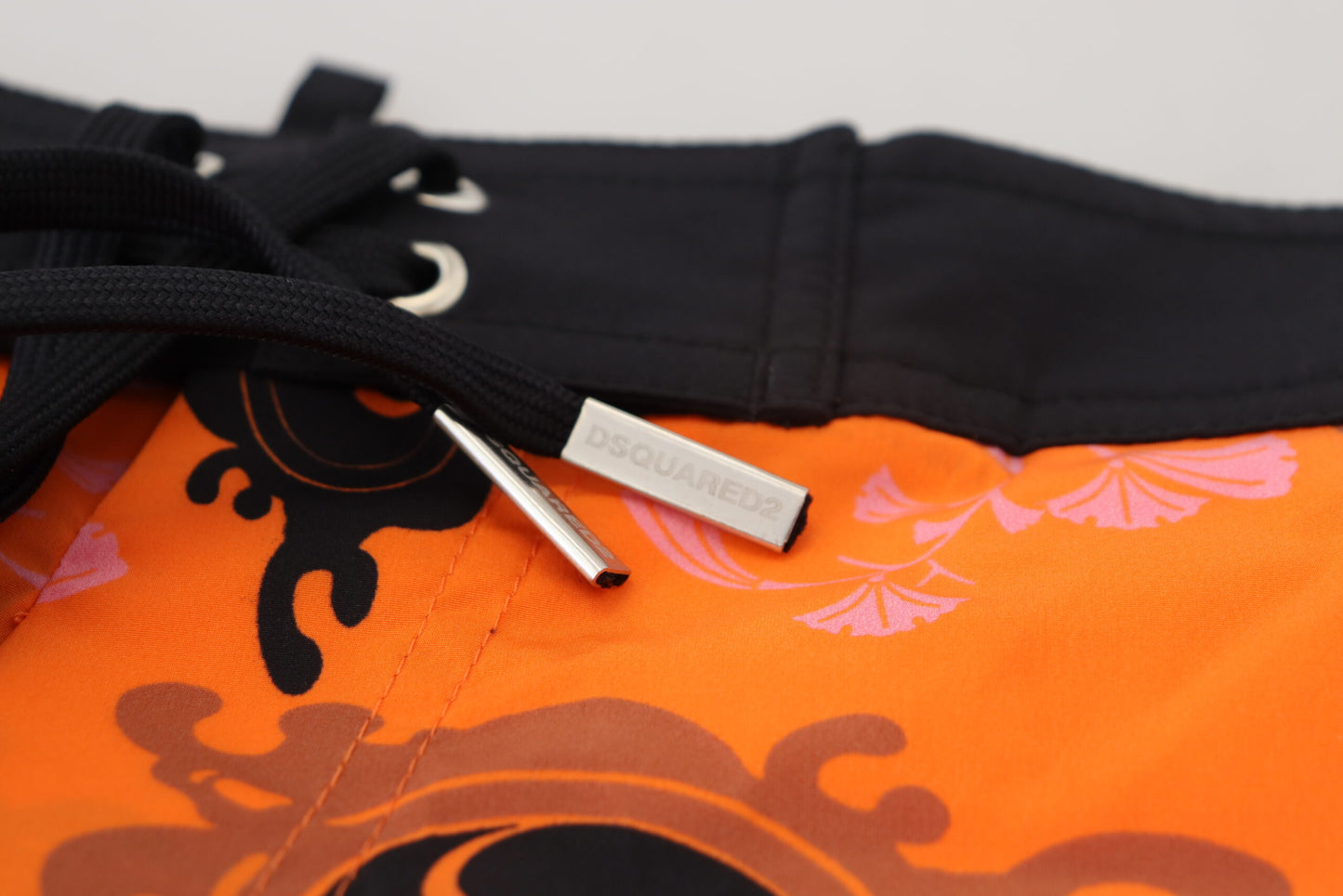 Orange Schwarz Bedruckte Herren Strandbekleidung Shorts Bademode