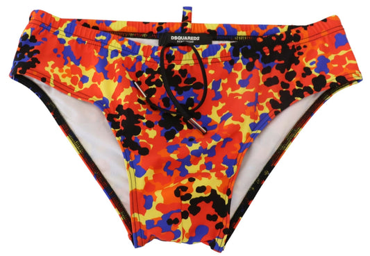 Multicolor Logo bedruckte Herren Badeslip Badehose