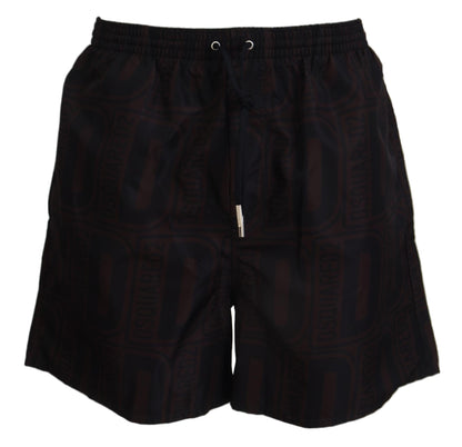 Braun Schwarz Print Männer Beachwear Shorts Bademode
