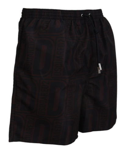 Braun Schwarz Print Männer Beachwear Shorts Bademode