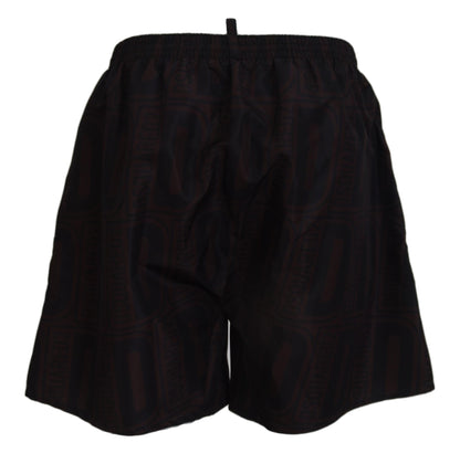 Braun Schwarz Print Männer Beachwear Shorts Bademode