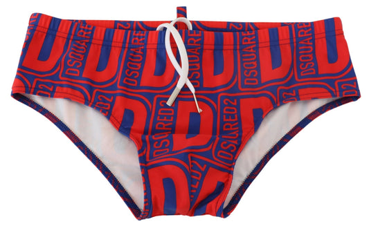 Rot Blau Logo Gedruckt Männer Schwimmen Slip Badebekleidung