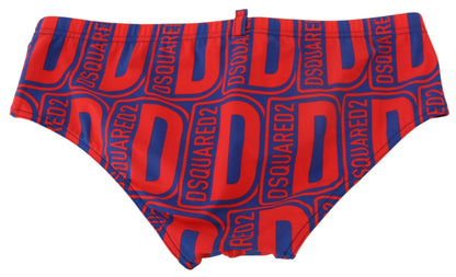 Rot Blau Logo Gedruckt Männer Schwimmen Slip Badebekleidung