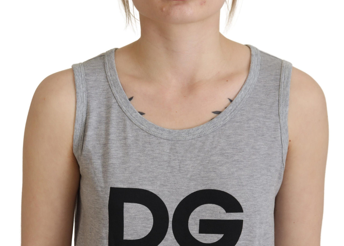 Graues D&G Millennials Tank Tee Baumwoll-T-Shirt