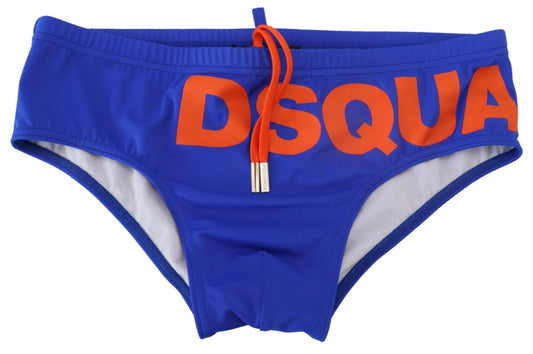 Blau Orange Logo Bedruckte Herren Badeslip Badebekleidung