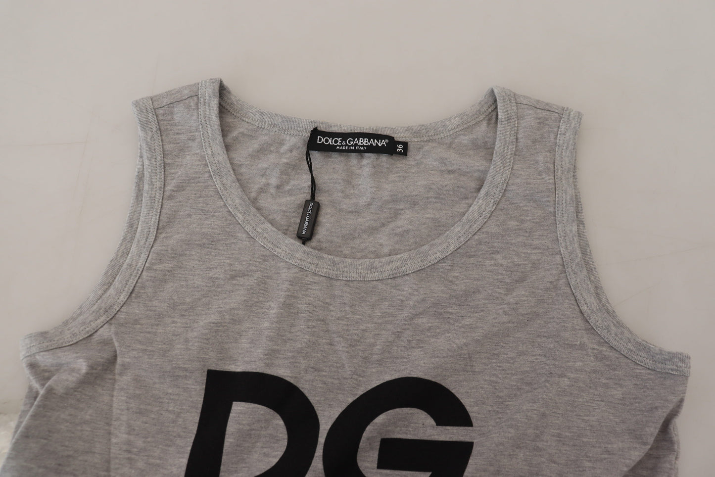 Graues D&G Millennials Tank Tee Baumwoll-T-Shirt