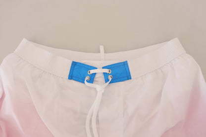Weiß Rosa Logo Print Männer Beachwear Shorts Bademode