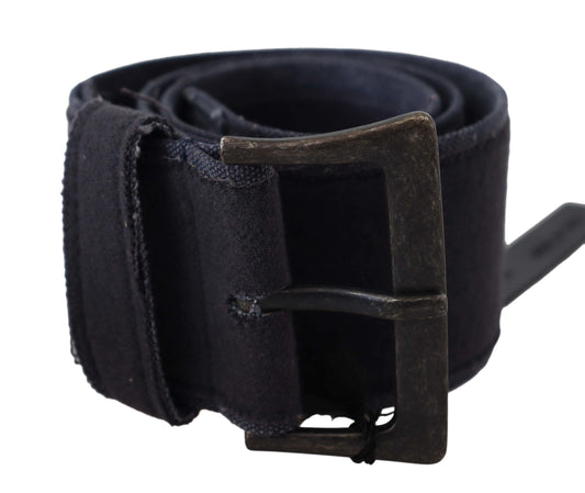 Schwarzes Leder Breite Schnalle Taille Luxus Gürtel
