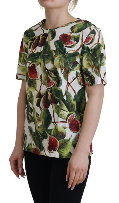 Baumwoll-Top mit Rundhalsausschnitt Bluse Frucht-T-Shirt