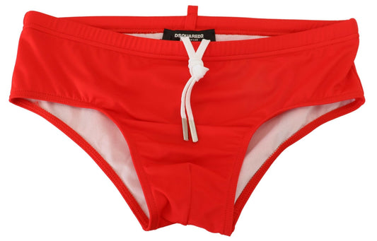 Rot Schwarz ICON Print Herren Badeslip Badehose