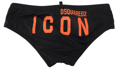 Schwarz Orange Logo gedruckt Männer schwimmen kurze Badebekleidung
