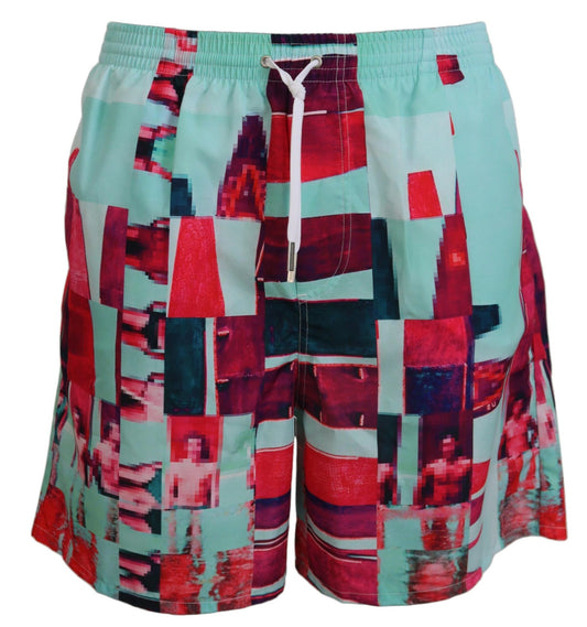 Mehrfarbig bedruckte Beachwear Shorts Bademode