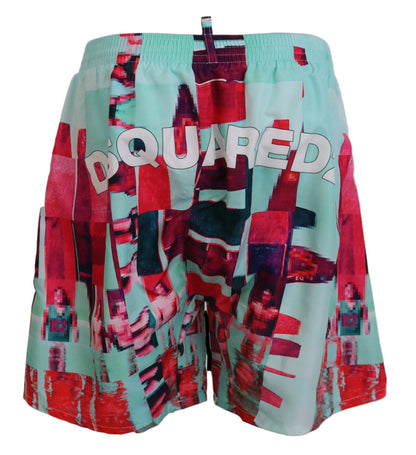 Mehrfarbig bedruckte Beachwear Shorts Bademode