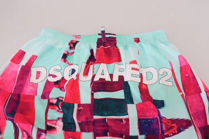 Mehrfarbig bedruckte Beachwear Shorts Bademode