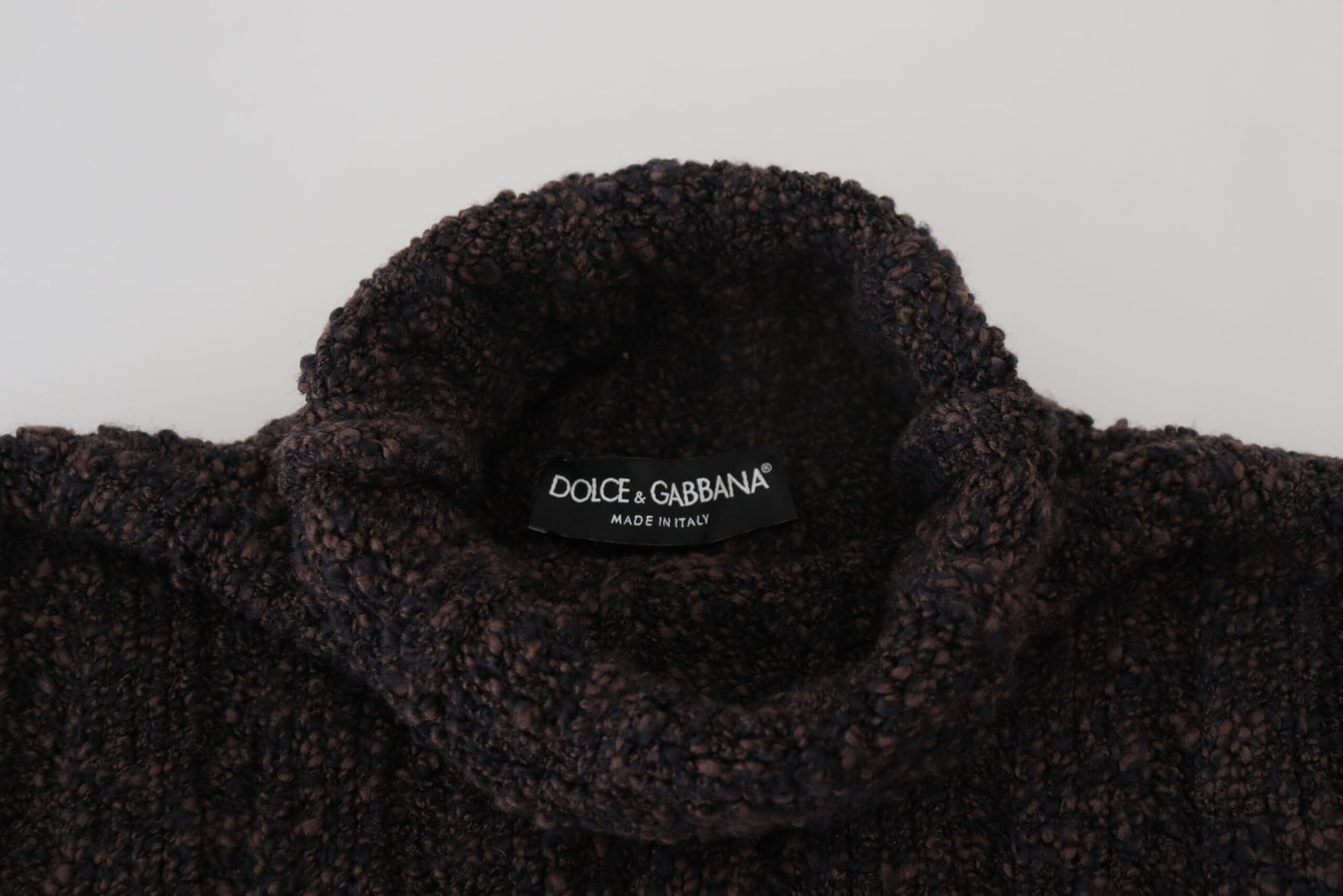 Brauner Wollstrick-Rollkragenpullover
