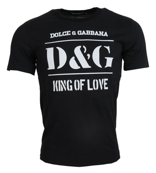 Blaues D&G KING OF LOVE Baumwoll-T-Shirt