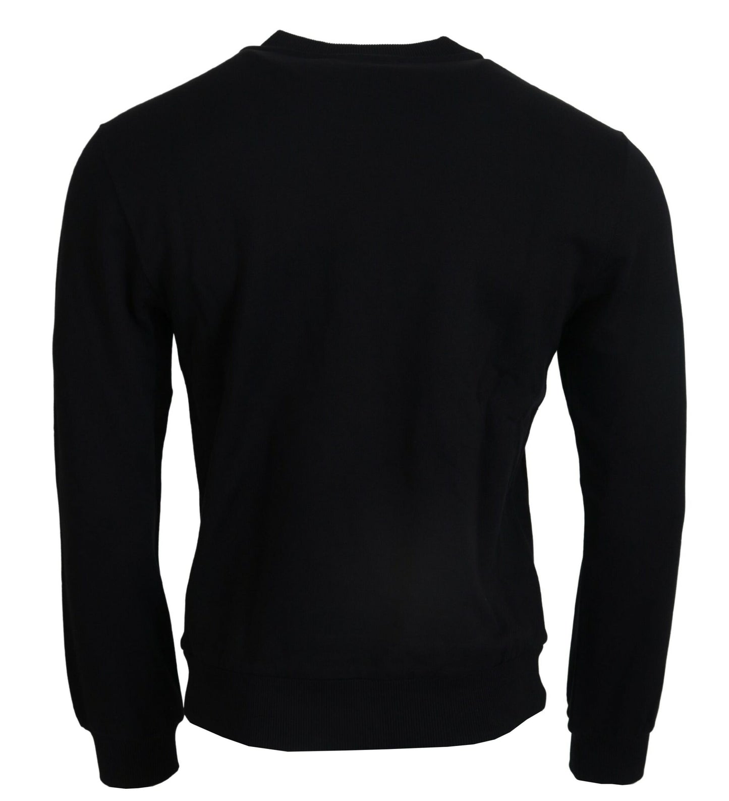 Schwarzes Baumwoll-Sweatshirt mit Rundhalsausschnitt Pullover