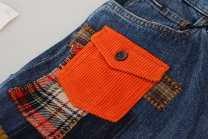 Blaue Baumwollmischung Cargo Patch Herren Denim Jeans