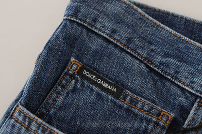 Blaue Baumwollmischung Cargo Patch Herren Denim Jeans