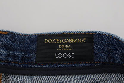 Blaue Baumwollmischung Cargo Patch Herren Denim Jeans
