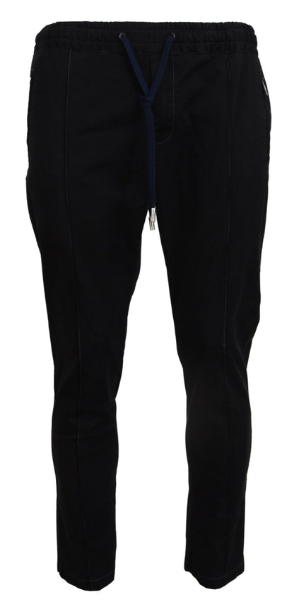 Schwarz Solid Herren Tapered Pants