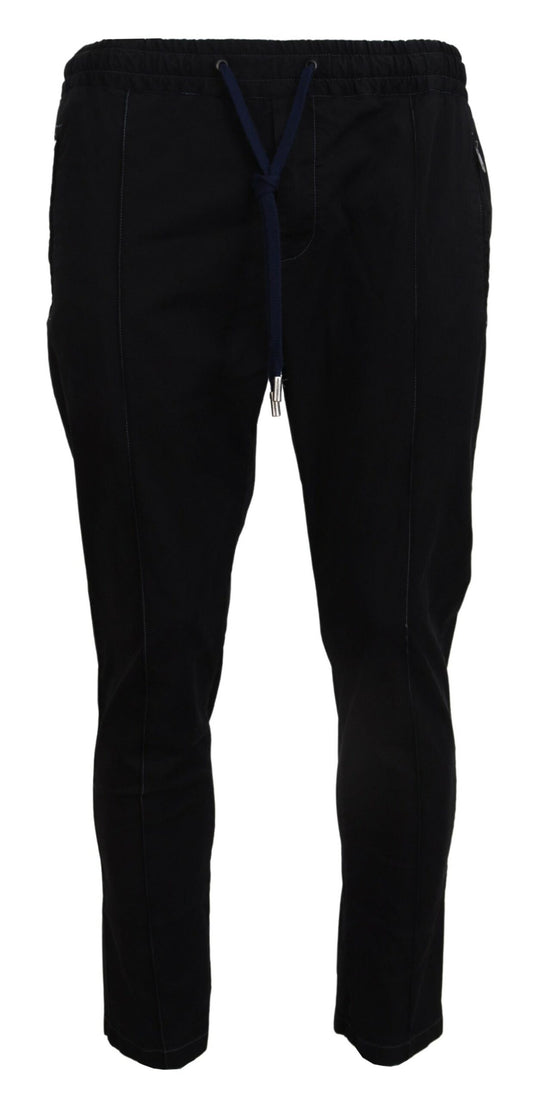 Schwarz Solid Herren Tapered Pants