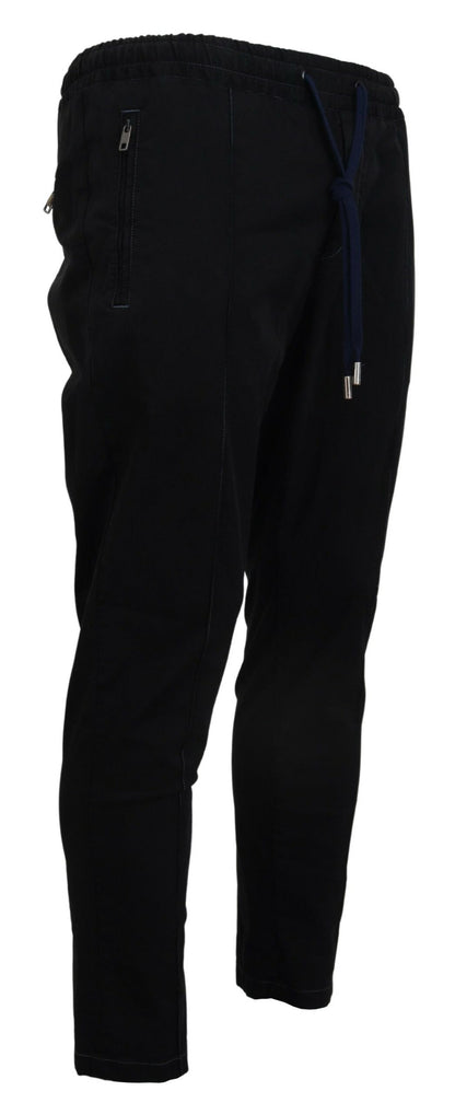 Schwarz Solid Herren Tapered Pants