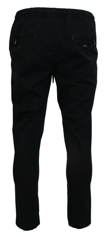 Schwarz Solid Herren Tapered Pants