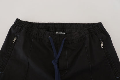 Schwarz Solid Herren Tapered Pants
