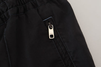 Schwarz Solid Herren Tapered Pants