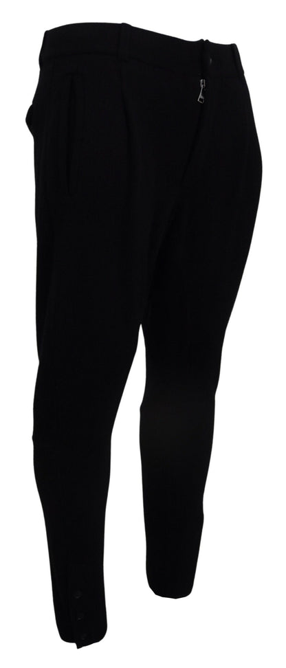 Schwarz Solid Herren Tapered Pants