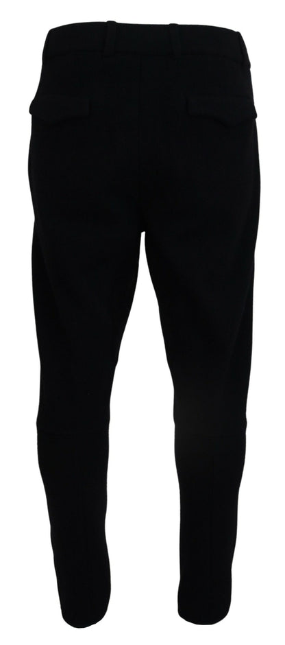 Schwarz Solid Herren Tapered Pants
