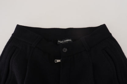 Schwarz Solid Herren Tapered Pants