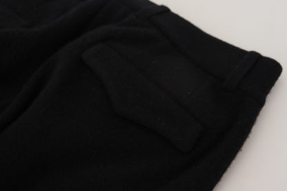 Schwarz Solid Herren Tapered Pants