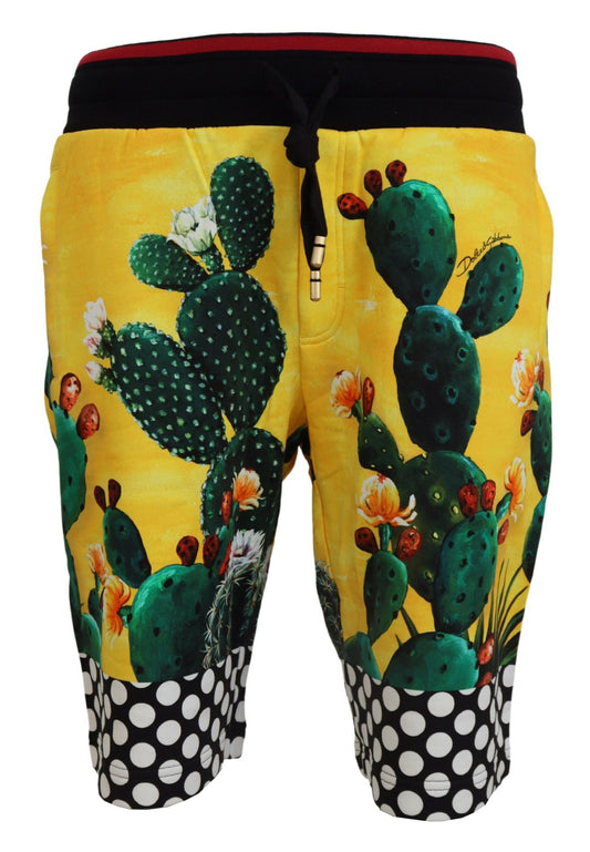 Multicolor Kaktus Druck Baumwolle Sweat Shorts