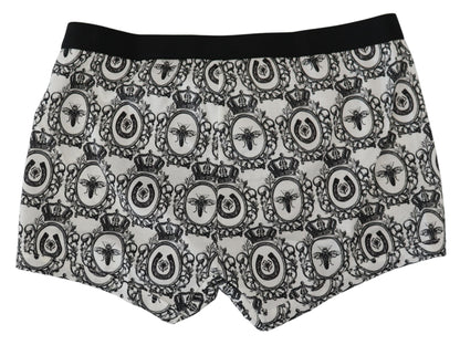 Weiße Boxer-Unterwäsche aus bedruckter Baumwolle