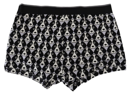 Schwarzer Hund Druck Baumwolle Regular Boxer Unterwäsche