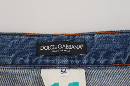 Blaue Baumwolle Straight Fit Herren Denim Jeans