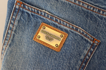 Blaue Baumwolle Straight Fit Herren Denim Jeans