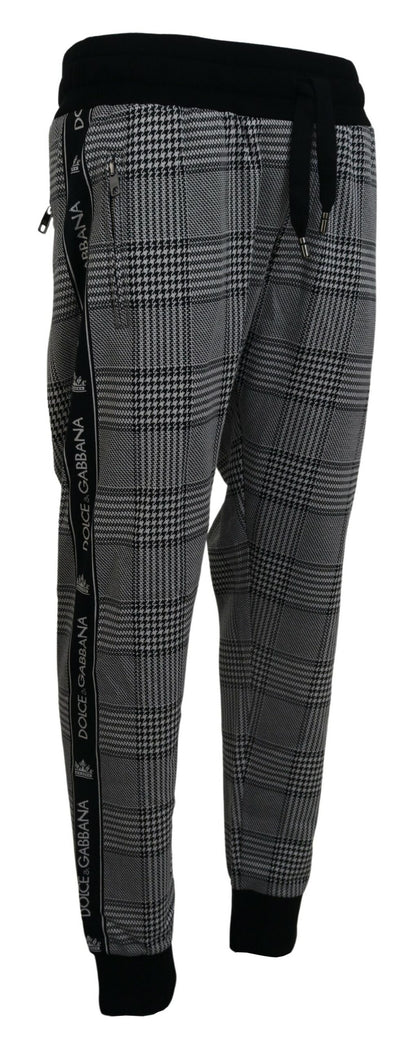 Schwarz Weiß Kariert Männer Jogger Hose
