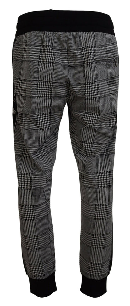 Schwarz Weiß Kariert Männer Jogger Hose