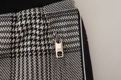 Schwarz Weiß Kariert Männer Jogger Hose