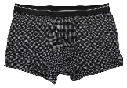 Schwarze Boxer-Unterwäsche aus bedruckter Baumwolle