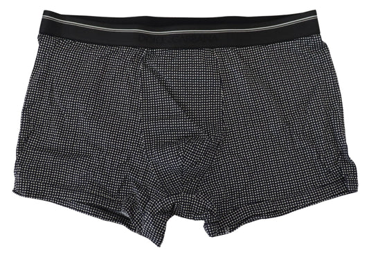 Schwarze Boxer-Unterwäsche aus bedruckter Baumwolle