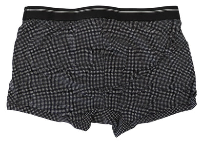 Schwarze Boxer-Unterwäsche aus bedruckter Baumwolle